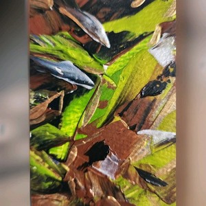 ACEO Original Abstract Acrylic Unique Painting One of a Kind, 2.5 x 3.5 in.