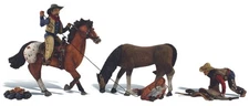 Woodland Scenics HO Scale Scenic Accents Figures/People Set Ridin' & Ropin'