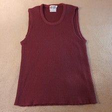 Vtg. 100 Virgin ORLON Ribbed Sweater Vest Women's Size Medium Preppy