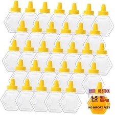 32 Pcs 12 oz Honey Squeeze Bottle Plastic Empty Beehive Bottle Jar with Spout