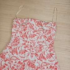 J Crew Floral Dress Womens 6 Orange Cotton Fit & Flare Summer Party Vibrant