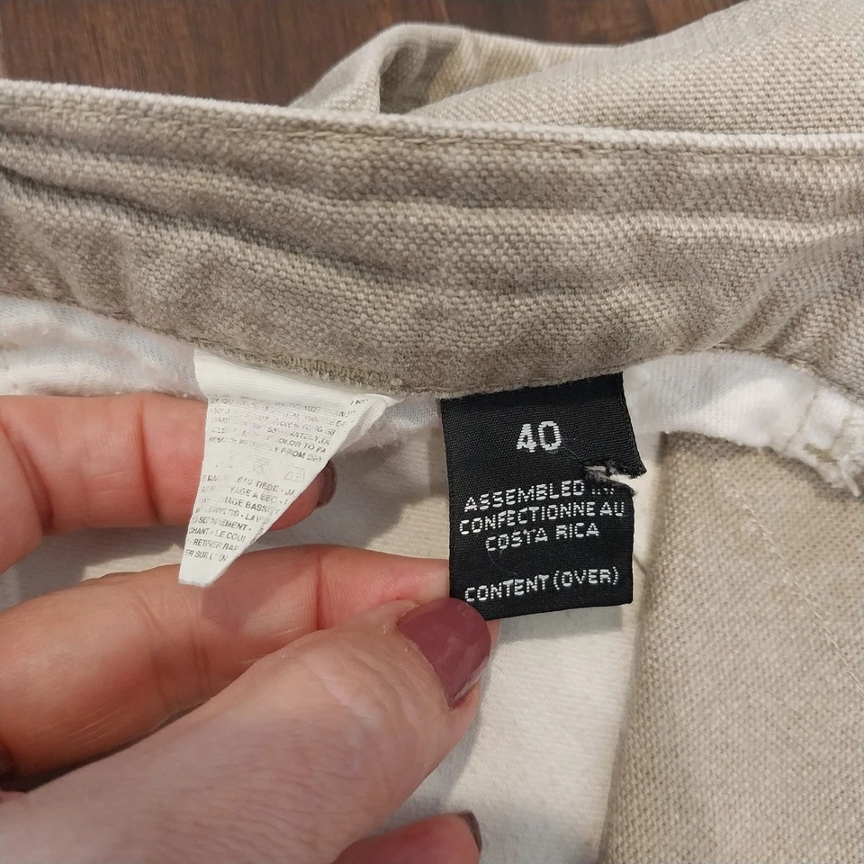 Pantalones Cortos De Colección Años 90 Patagonia Lona Hombres 40 Gris Beige Verde Sobre la Rodilla 5" Entrepierna Foto 3 de 4