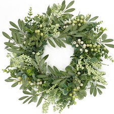 Green Eucalyptus Wreaths for Spring Summer Wreath, Mixed Berry for Home Porch
