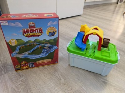 Mighty Express Farmbahnhof + Schienen Set Mechaniker Milo + Zug Eisenbahn 