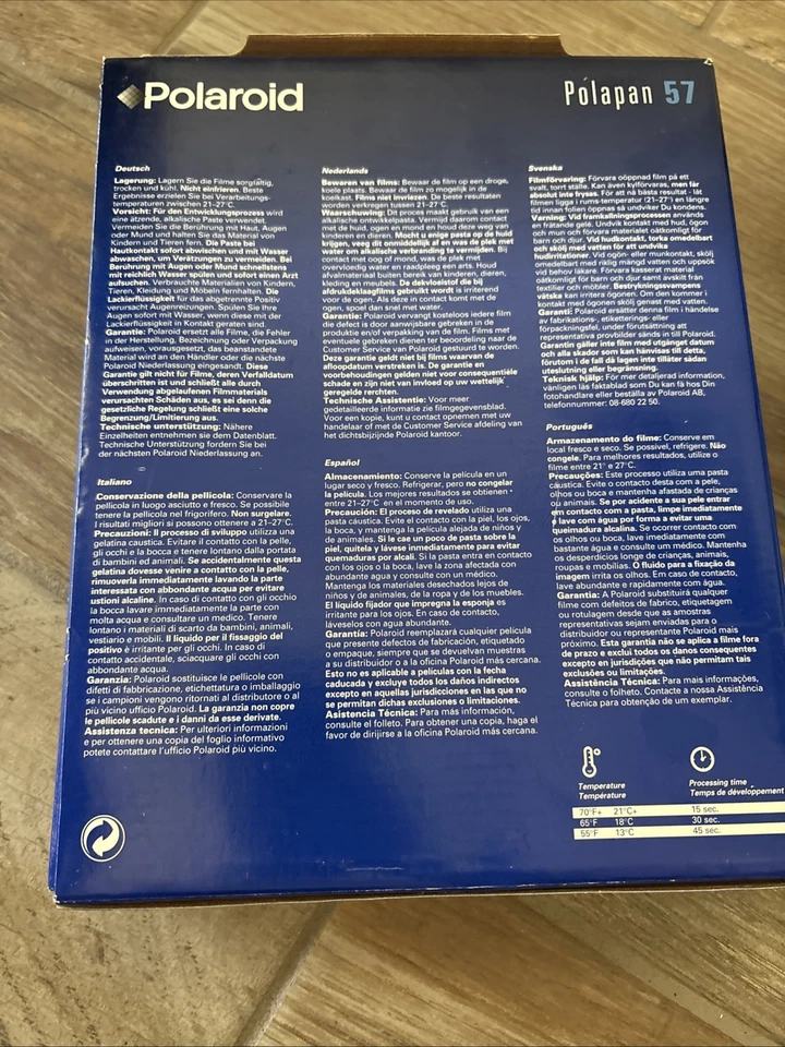 New Polaroid Polapan 57 Black & White Instant Sheet Film (1 New/ 1 Opened) - Image 3 of 4