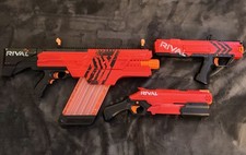 NERF Rival Red/Black Blaster Lot w/ 2 Magazin...