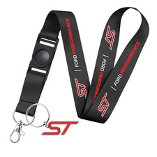Ford ST Performance Die-Cut Metal Key Chain Printed Logo Lanyard