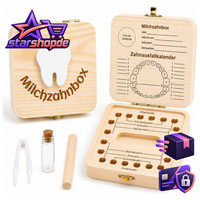Zahnbox Holz FüR MilchzäHne MäDchen Jungen Souvenir Aufbewahrungsbox 1 StüCk