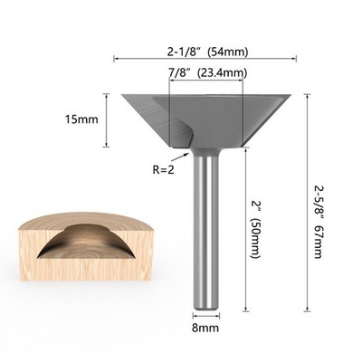 8mm Shank Dovetail Joint Bottom Cleaning Router Bit Engraving Bit Milling Cutter