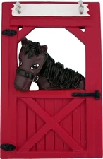 Horse in Stable Black Personalized Christmas Tree Ornament