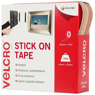 VELCRO  Klebeband 20 mm x 10 m beige Klett selbstklebend Verschluss
