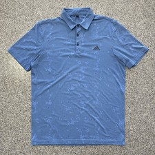 Adidas Golf Polo Shirt Mens M Night Camo Blue SS Performance Collared