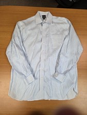 Jos A Bank Shirt Mens 16.5 35 Blue White Striped Button Down Classic Fit Cotton
