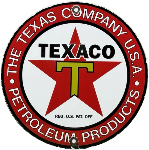 VINTAGE TEXACO MOTOR OIL PORCELAIN SIGN TEXAS GASOLINE GAS STATION PUMP PLATE