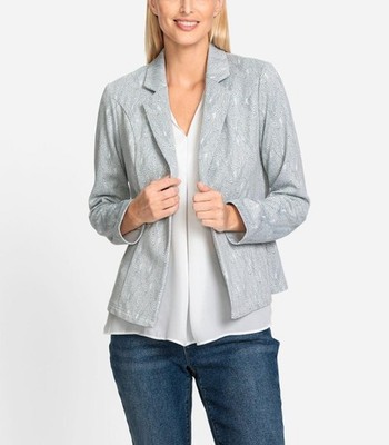 Mode von Heine Damen Blazer Jacke Jerseyblazer blau weiss NEU