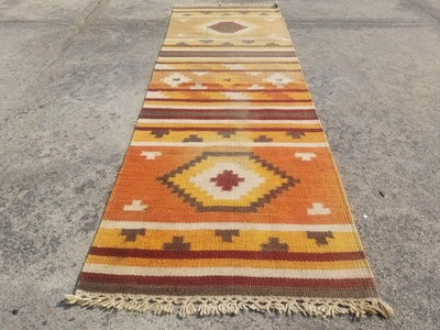 Used Fine Vintage Traditional Hand Made Oriental Wool Kelim 6.9x2.3ft
