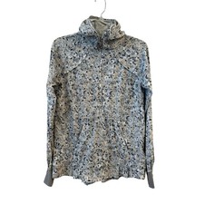 Lululemon Athletica Run Water Resistant Hooded Jacket Floral Print Gray Size 6