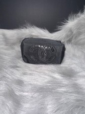 Chanel GWP small cosmetic pouch with black CC