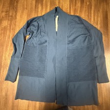Lululemon Sit In Lotus Merino Wool Open Cardigan Wrap Sweater Thumb Hole Sz 2