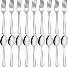 24-Piece Forks and Spoons Silverware Set, Food Grade Stainless Steel Flatware C