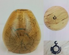 Deer Creek Turnings Burl Wood Vase Blue Spalting J4399