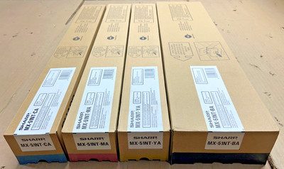 Sharp MX51NTMA Magenta, MX51NTYA Yellow, MX51NTCA Cyan, MX51NTBA Black Toner Set