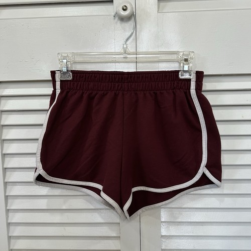 Mossimo burgunderfarbene Delfinshorts Retro sportlich Laufen Fitnessstudio Y2K Damen S - Bild 1 von 3