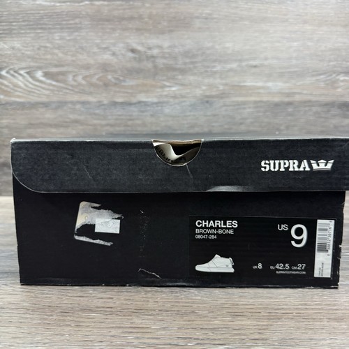 Scarpe Supra Uomo Taglia 9 Marrone Scamosciato Mid Top Skateboard Sneaker Scamosciato Charles - Foto 16 di 16
