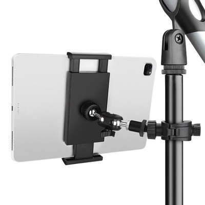 Tablet Holder for Mic Stand Adjustable Microphone Music Stand Mount for iPad