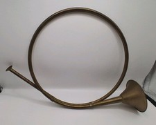 Antique Brass French Horn Buglel-Decor LARGE 18x12