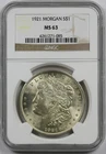 1921 $1 NGC MS 63 Morgan Silver Dollar