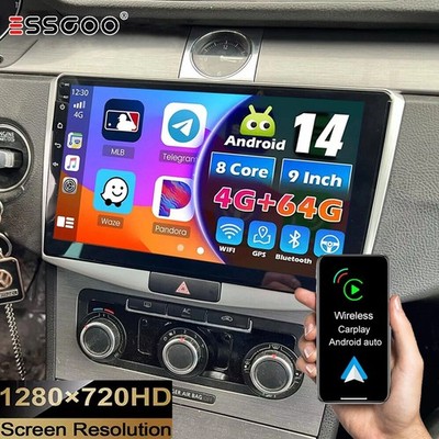 Carplay For VW Passat B6/B7/CC 10.1'' Android 14.0 Car Stereo GPS Sat Navi Radio