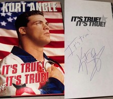 KURT ANGLE SIGNED BOOK AUTOBIOGRAPHY IT'S TRUE IT'S TRUE 1ST EDITION HC AUTO