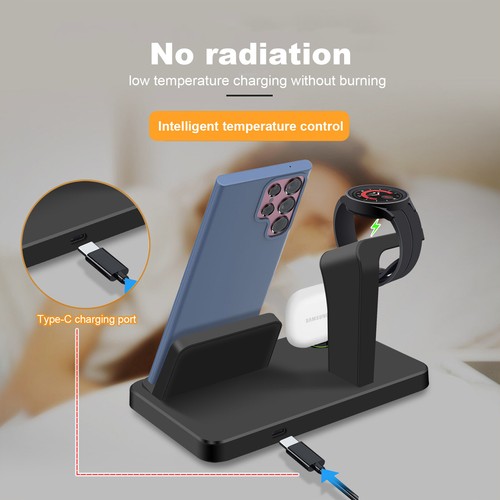 3in1 USB-C Fast Charging Station Dock For Samsung Galaxy S25 S24 Z Flip6 Watch 7 - Picture 6 of 17