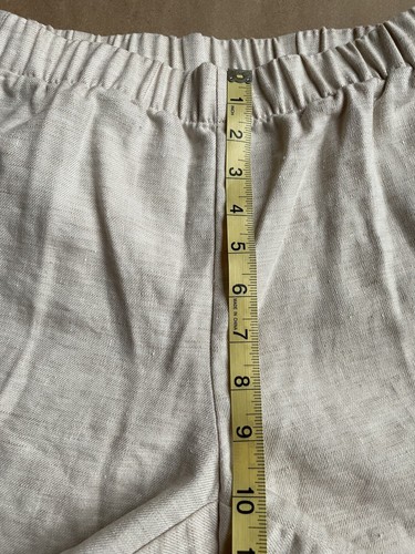 LANDS' END High Rise LINEN PANTS Size: 6 New SHIP FREE Wide Leg BEIGE Natural - Picture 7 of 19
