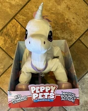 Peppy Pets Walking Unicorn White No Batteries Required Bouncing Pet Interactive