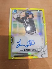 JOSE RODRIGUEZ 2021 Bowman Chrome Yellow Refractor RC Auto /75