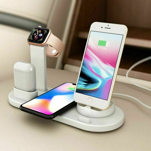 Dock station di ricarica rapida wireless 4 in 1 Qi per Apple Watch iWatch  iPhone | eBay