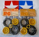 NEW 4 x Unused 1/12 Tamiya Porsche 959 Rally Tires Tyres + Rims 50308