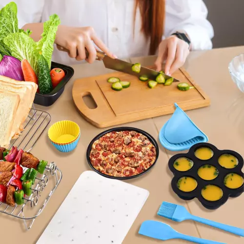 12tlg Friteuse Zubehör Set Heißluftfritteuse Backform Heißluftofen Backzubehör - Bild 5 von 6