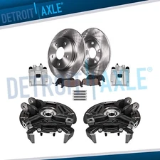 Rear Steering Knuckles Hubs Calipers Rotors Brake Pads for Explorer Mountaineer