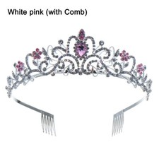 with Combs Princess Rhinestone Crown Crystal Headband Silver Tiara Crown