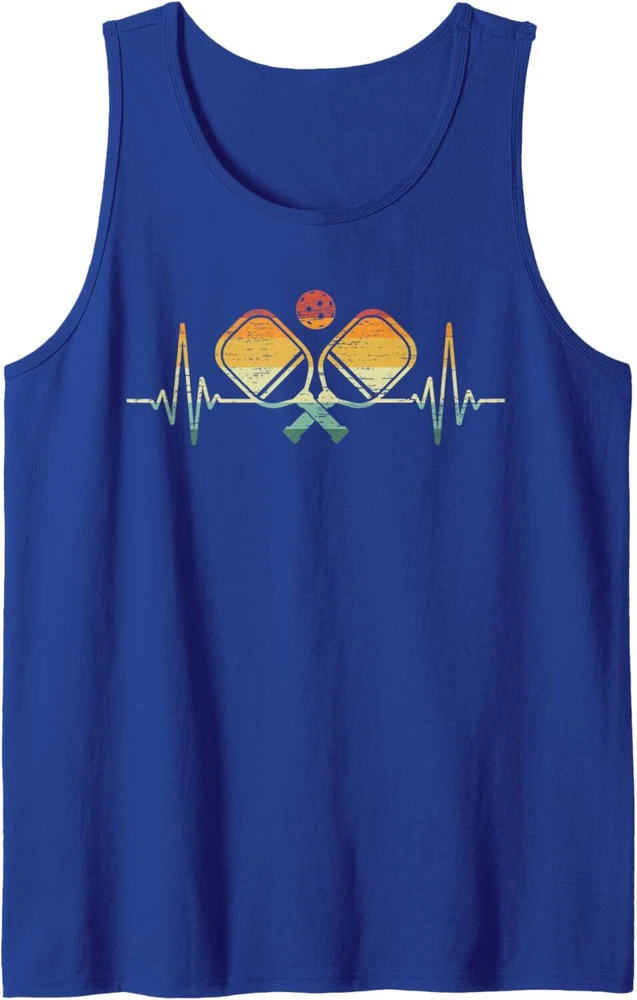 Pickleball Heartbeat Design for a I Love Pickleball Player Tank Top