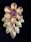 Sterling Silver Dress Clip Cleavage Clip With Purple Rhinestone Maybe Amethyst — photo 5