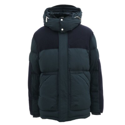 NWT Emporio Armani Panel Navy Hooded Puffy down Jacket Size 52 #C4070