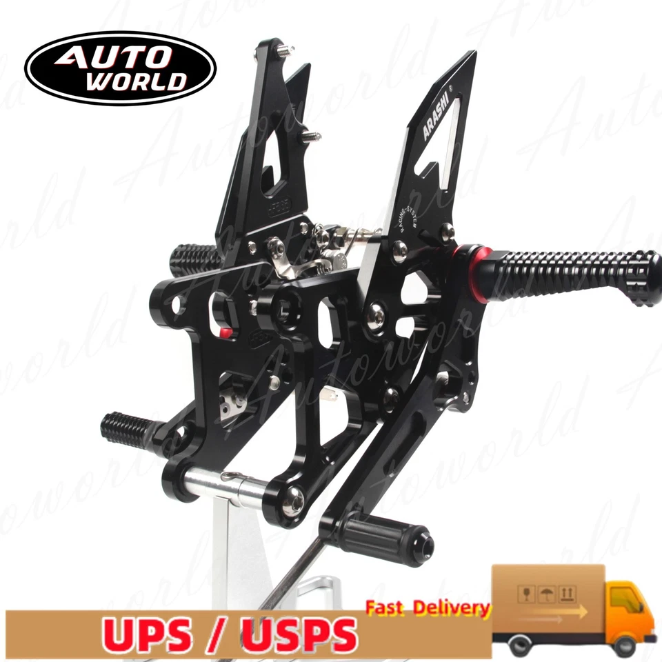 Juego de reposapiés trasero de carreras clavija para Honda CBR250R 2011-2022 2017 2016 2015 2014 2013 Foto 2 de 4