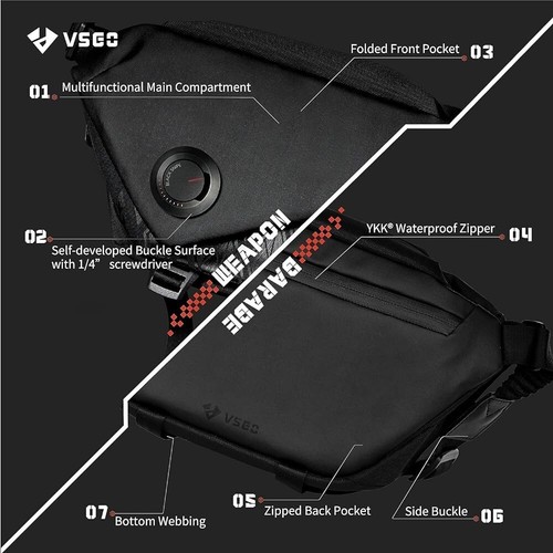 VSGO 3L Small Camera Shoulder Bag Cool Design Compatible for Gopro、Insta360... - Picture 4 of 5