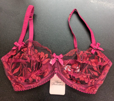 Brandneu mit Etikett Agent Provocateur rot Glitzer Plunge Bügel BH Größe UK 34DD UVP 85 £