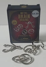 Metal Brain Drains 3 pc Puzzle Set