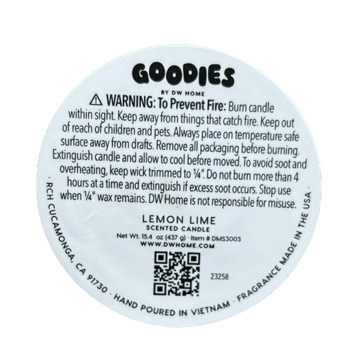 Goodies By DW Home Lemon Lime Soda Pop Candle 15.4 oz Single Wick Scented - Picture 5 of 5